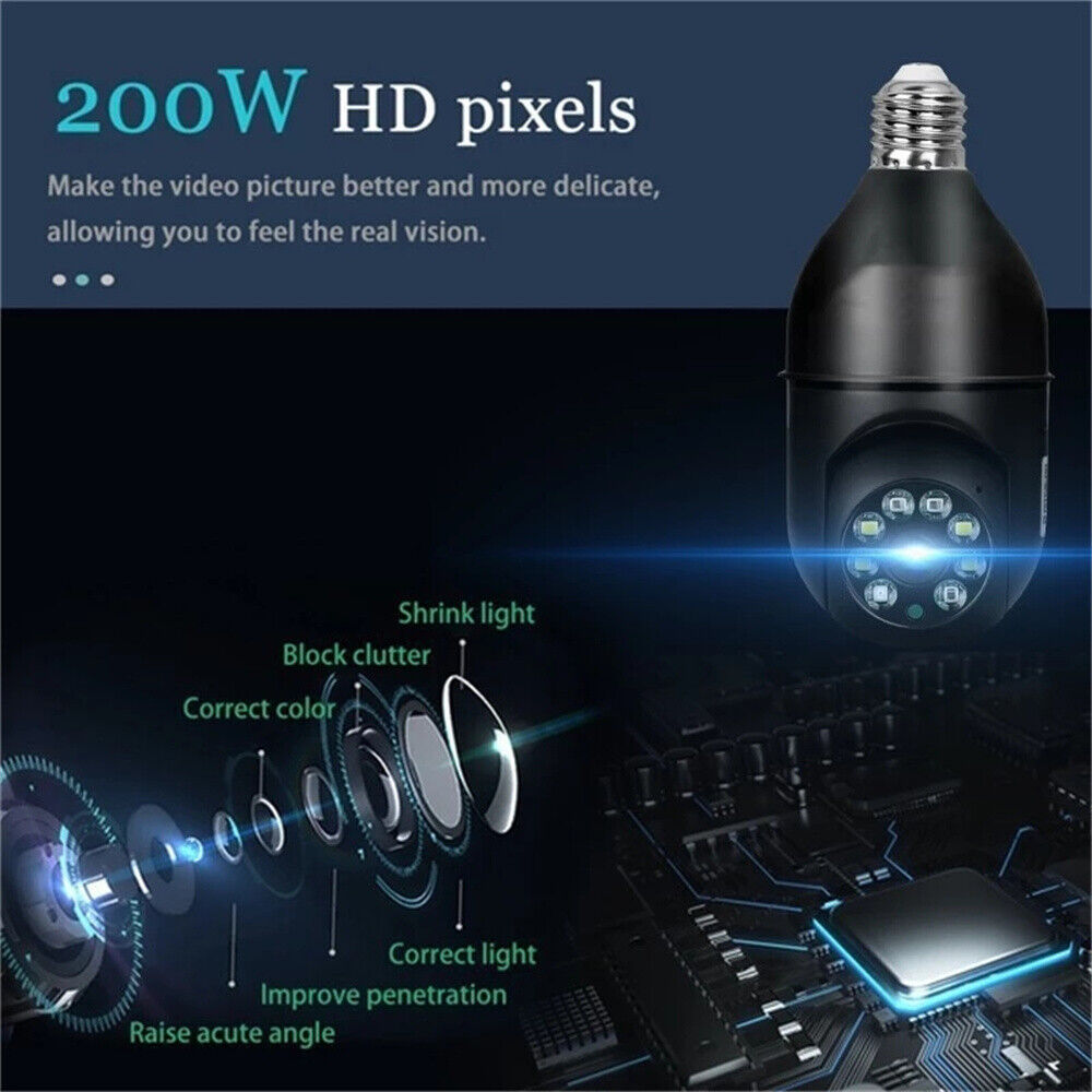 E27 Light Bulb 1080P IP Camera 5G Wi-Fi Night Smart Home Wireless Security