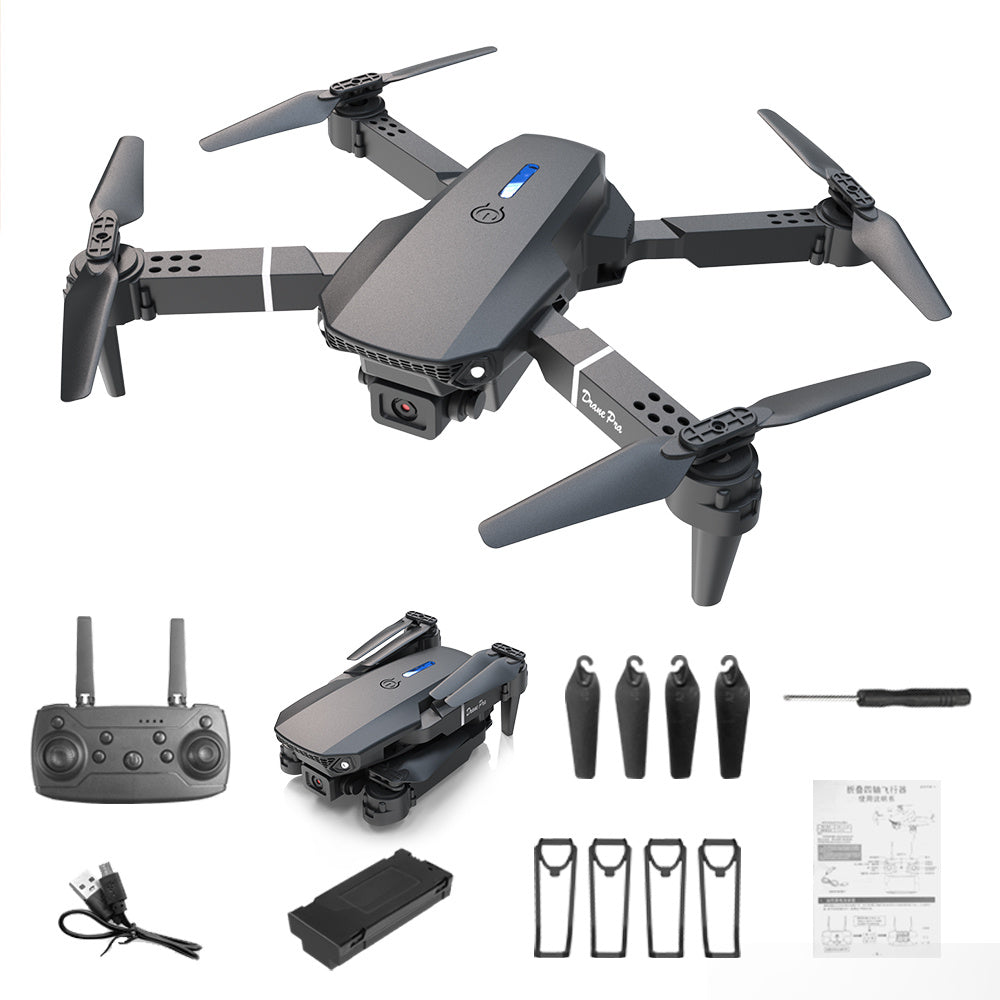E88 Dual Camera Drone, WiFi FPV Double Folding RC Quadcopter Altitude Hold, Remote Control Toy