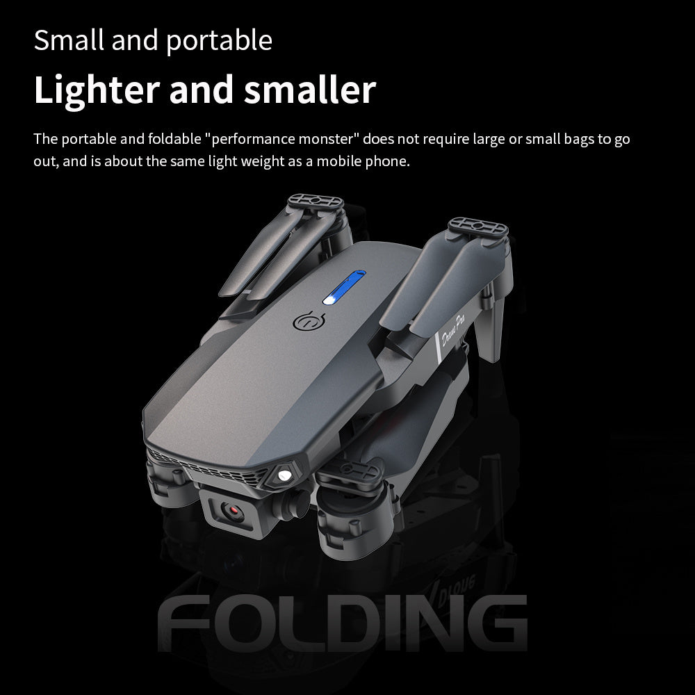 E88 Dual Camera Drone, WiFi FPV Double Folding RC Quadcopter Altitude Hold, Remote Control Toy