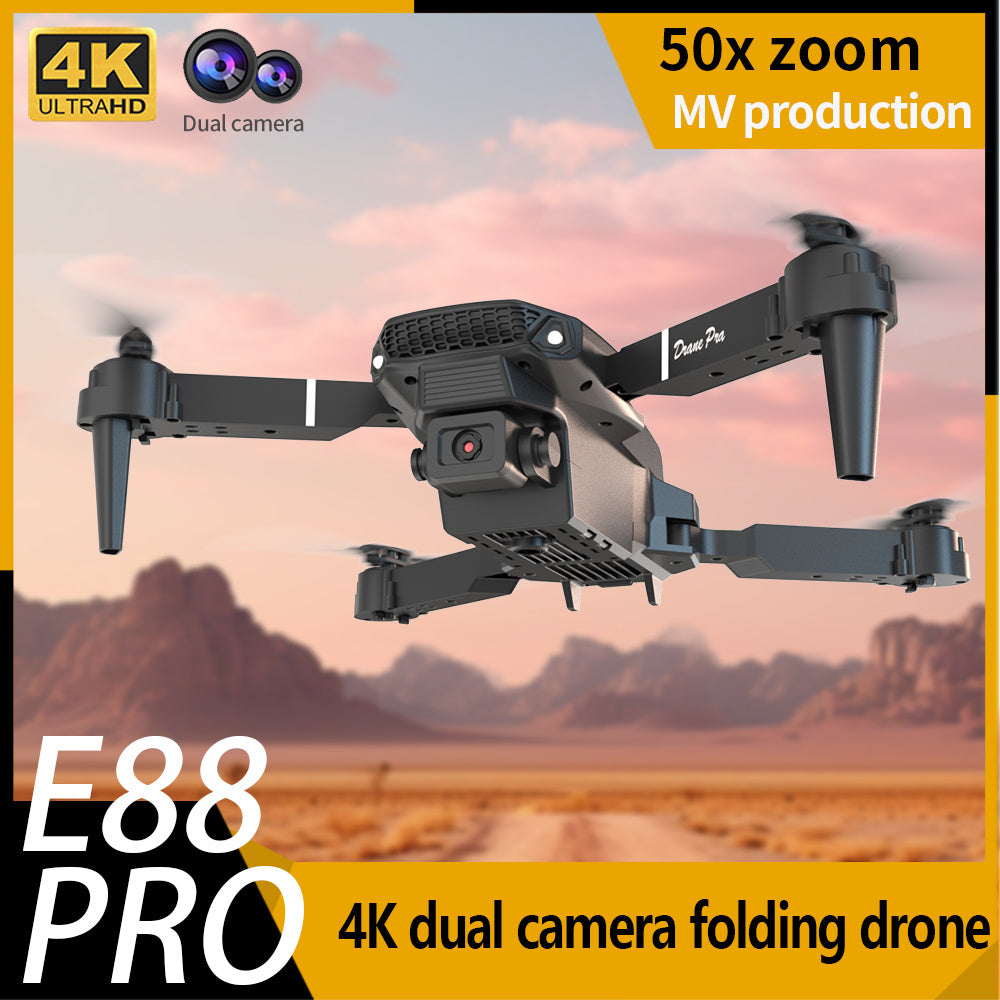 E88 Dual Camera Drone, WiFi FPV Double Folding RC Quadcopter Altitude Hold, Remote Control Toy