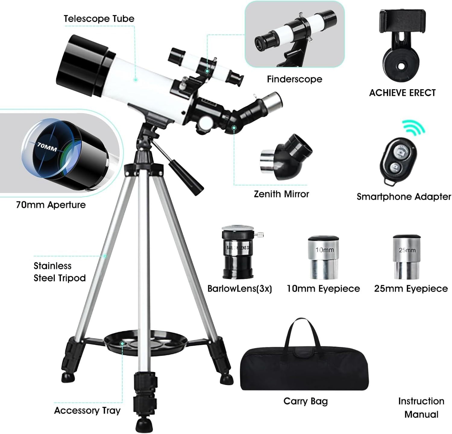 Astronomical Refracting Telescope Suitable For Children