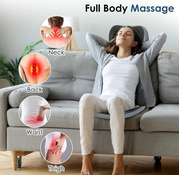 Shiatsu Neck Back Massager With Heat Full Body 3D Kneading Massage Chair Pad Multifunctional Massage Pad For Home Car Driver Seat