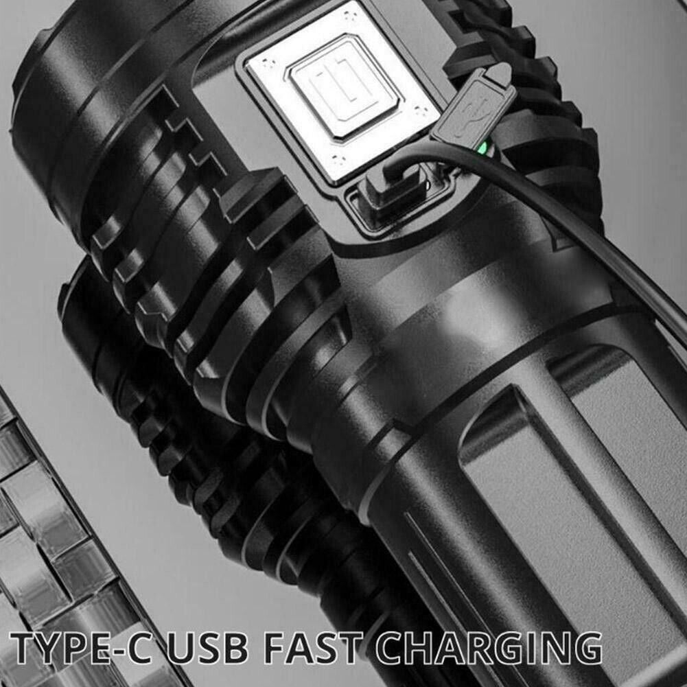 Super Bright Led Torch Light Flashlight Outdoor 30W, USB Rechargeable 1500mAh Led Torch, Mini Flashlight Home Emergency Light