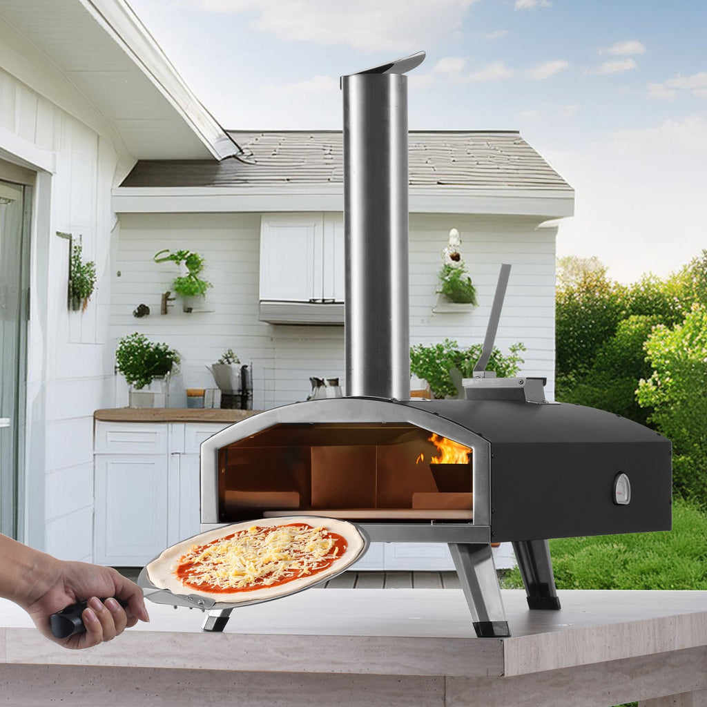 VEVOR 12Outdoor Pizza Oven Portable Wood Pellet Pizza Oven Iron Spray Camping